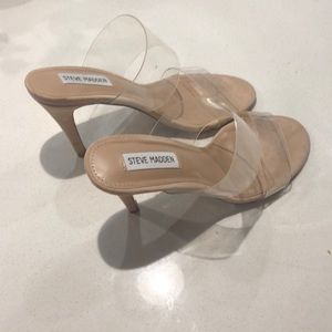 Steve Madden nude pump clear strap 7.5M